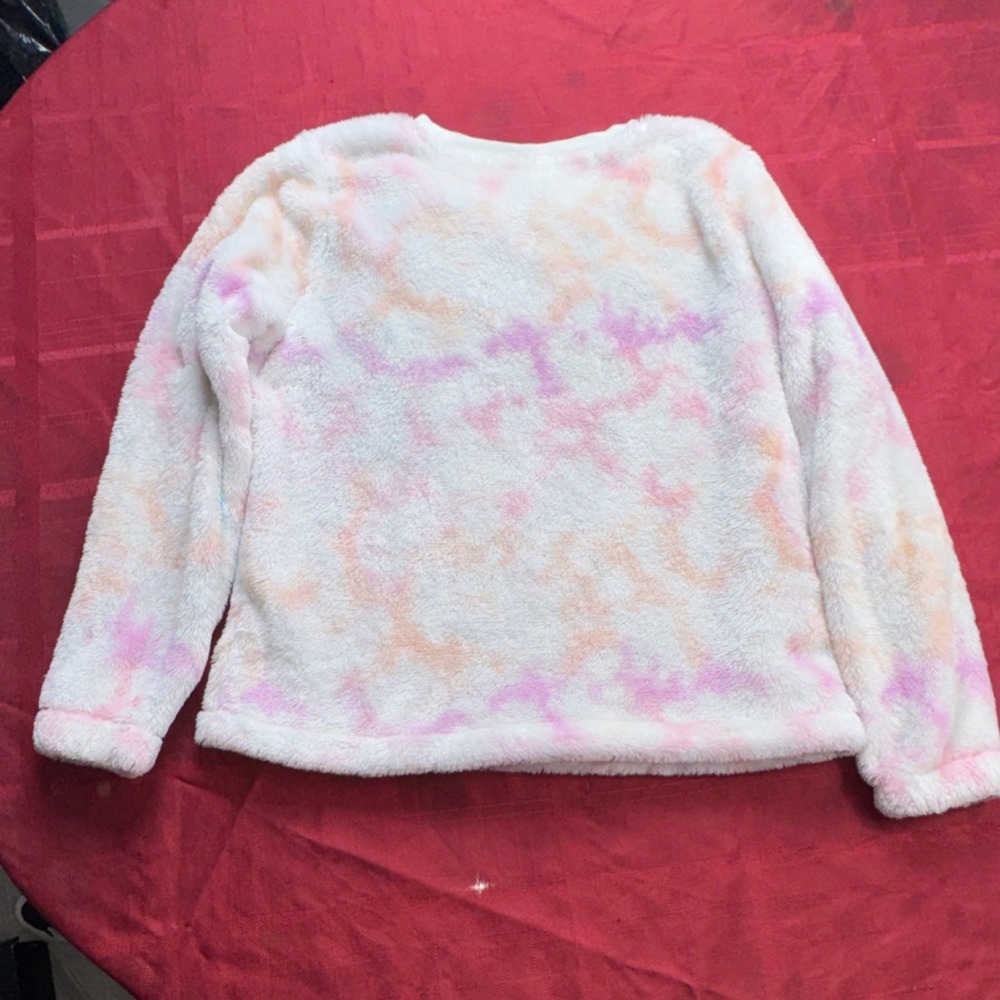 Cat & Jack Girls Multicolor Tie Dye Fleece Pullover Long Sleeve T-Shirt XL - Picture 7 of 9